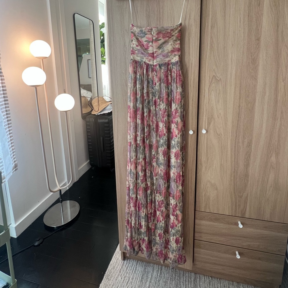 Dress the Population Strapless Floral Dress - Pink and Green - Picture 4 of 5